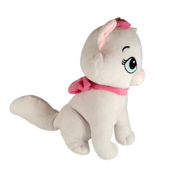 Disney Marie Aristocats White Cat Plush Pink Bow 10" Kohl’s Just Play 2023 - Picture 4 of 16